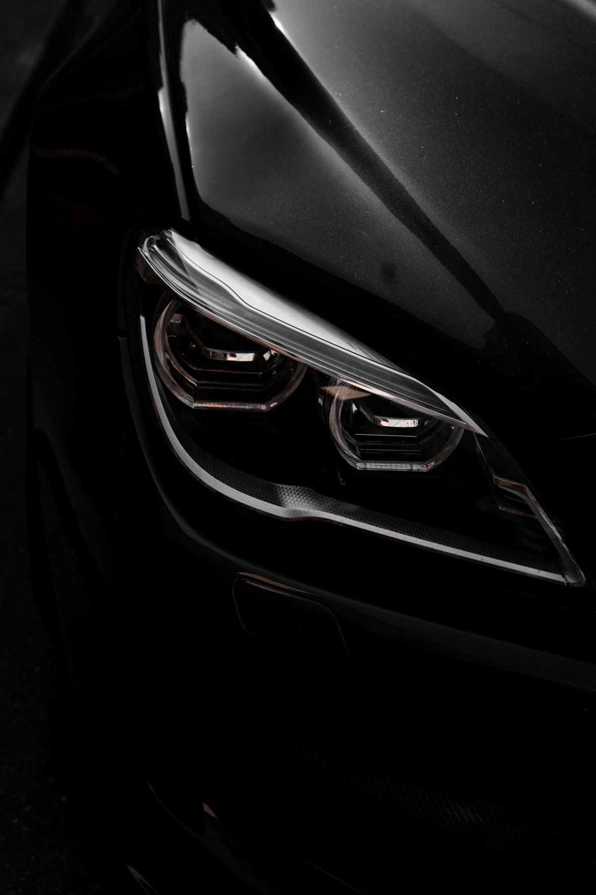 Close-up of a car headlight